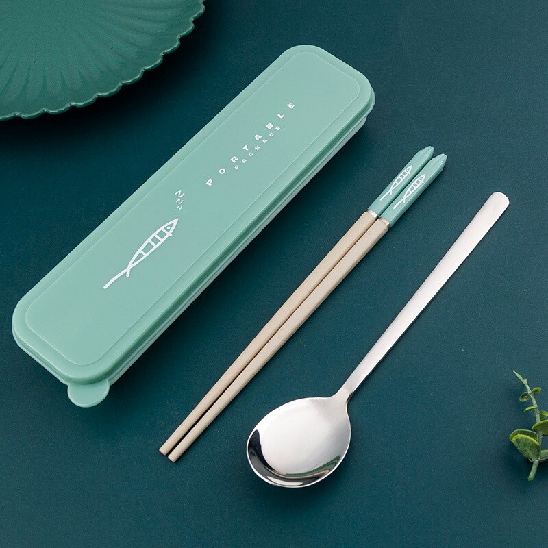 WHYY-Juego de palillos chinos con caja para niños y estudiantes, utensilios de cocina japoneses, portátiles, Sushi: 2