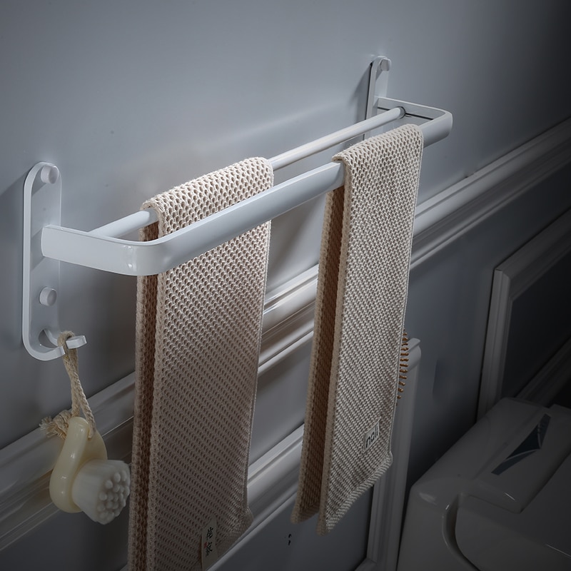 Handdoek Bars Aluminium Witte Muur Gemonteerde 2 Arm Handdoek Houder Bar Badkamer Handdoek Plank Hardware