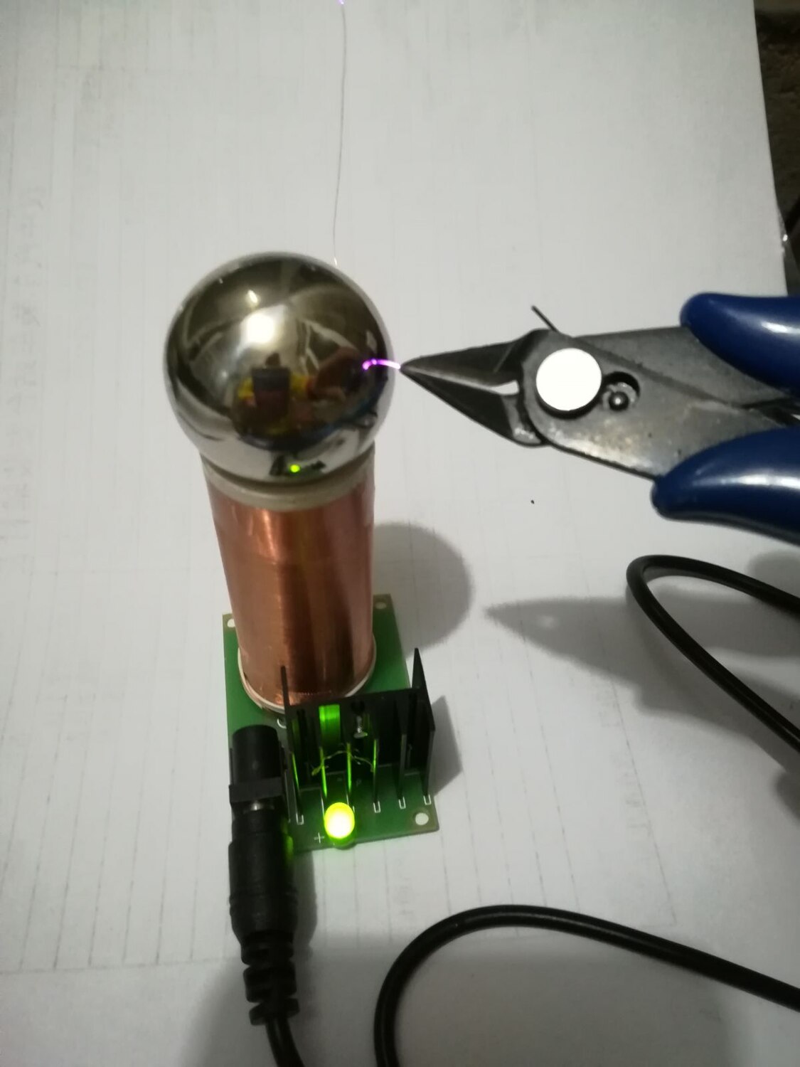 Tesla coil 5vusb power electronics production