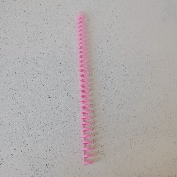 12mm reliure anneau anneau boucle reliure bande perforée machine A4 / 30 trou B5 / 26 trou document en plastique feuille mobile papier chaîne: pink