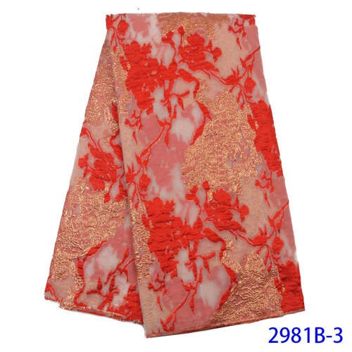 Tecidos de renda líquida nigeriano bordado brocado tecido renda alta qualidade africano francês tule renda para a mulher KS2981B-1: Picture 3