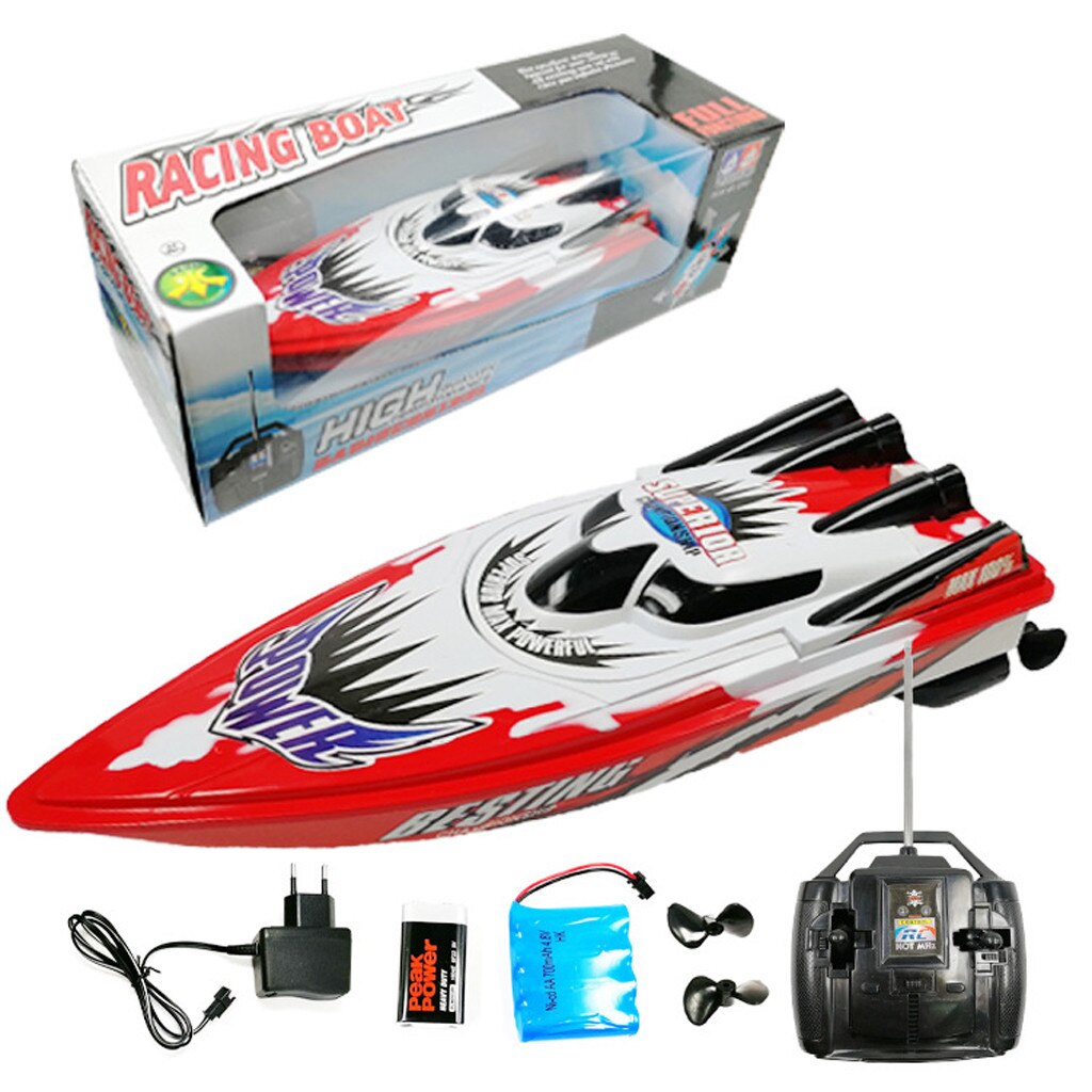 Lancha motora de Control remoto eléctrica de plástico con sensor de agua, barco a Control remoto C202 de alta velocidad, barco a Control remoto, juguete para niños, # g4: Rojo