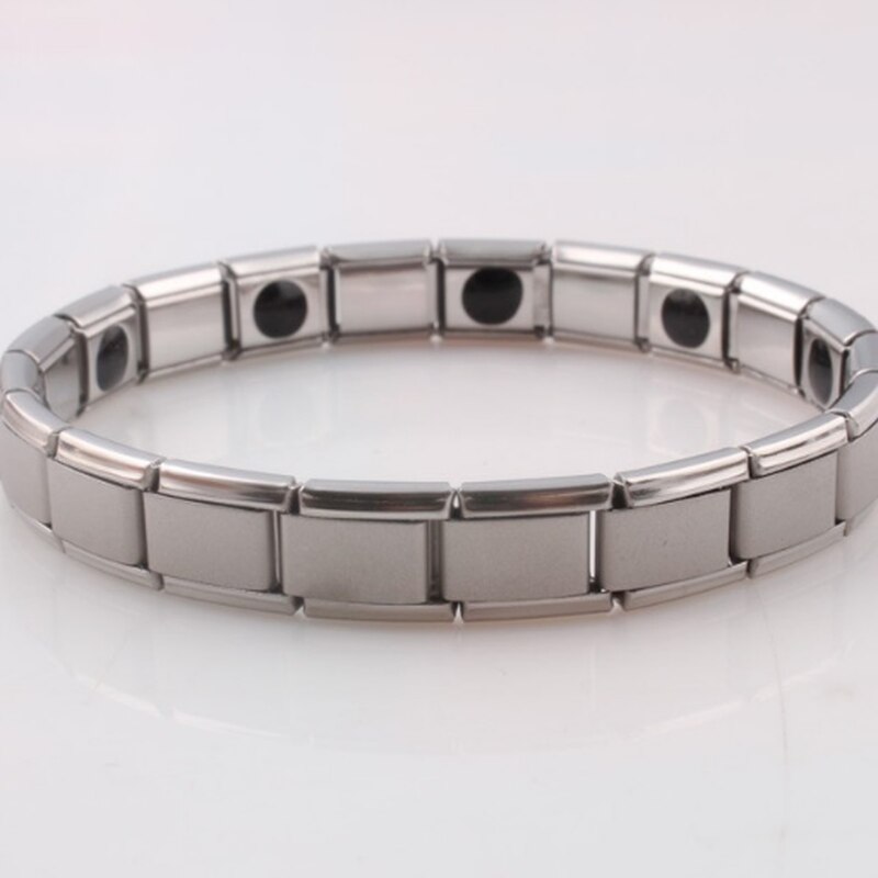 Stijl Roestvrij Staal Zilveren Germanium Magnetische Ketting Armband Mannen En Vrouwen Gezondheid Energie Sieraden Armband