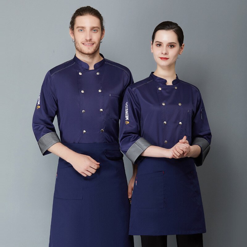 Hotelkoks langærmede qiu dong outfit restaurant spisestue hotelkøkken kokken uniform mand værktøj uniformer
