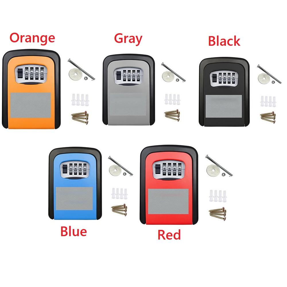 Wall Mounted Key Storage Organizer Boxes with 4 Digit Combination Lock Spare Keys Organizer Boxes Metal Secret Safe Box