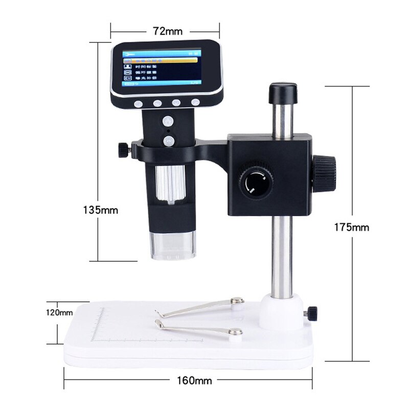 500X Digital Microscope Electronic Video Microscope 3.5 inch HD LCD Soldering Microscope Phone Repair Magnifier + Metal Stand