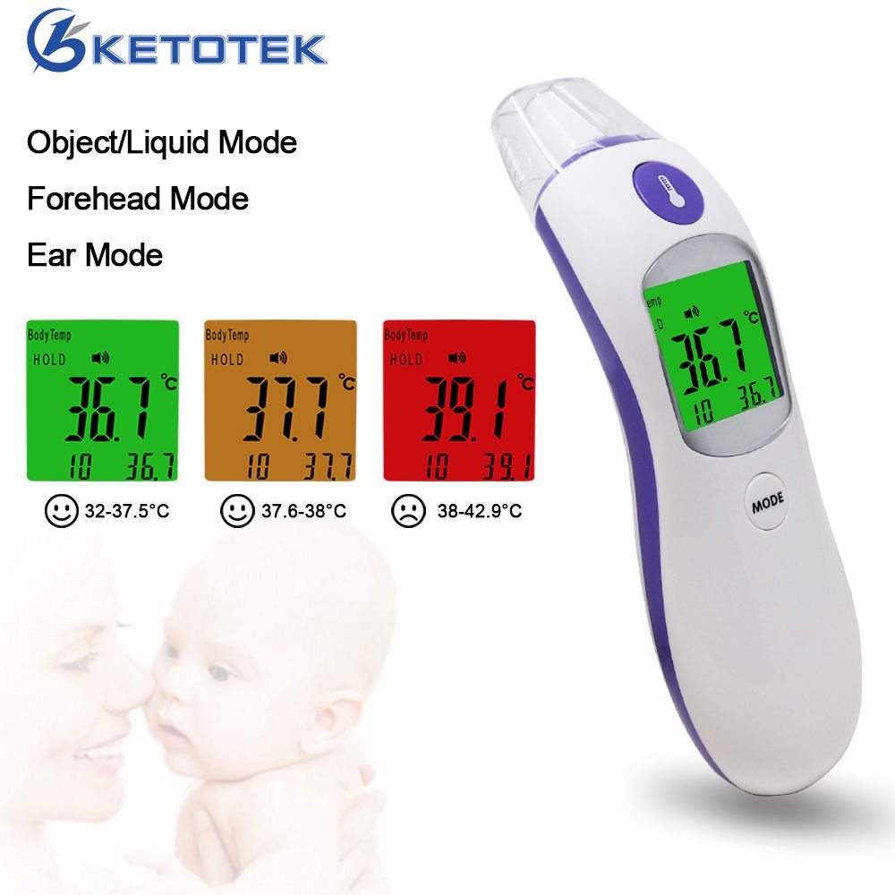 Muti-fuction Baby/Adult Digital Termomete Infrarood Voorhoofd/Oor/Body Thermometer Gun Non-contact Temperatuur meting Apparaat