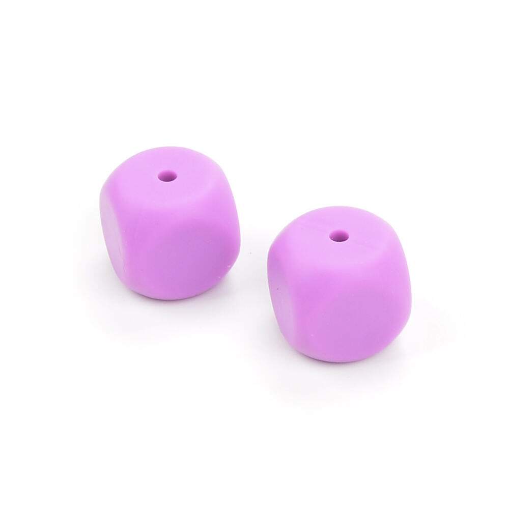 LOFCA-Cuentas sueltas de silicona para dentición de bebé, mordedor de silicón, joyería para masticar, collar sin BPA, 10 Uds.