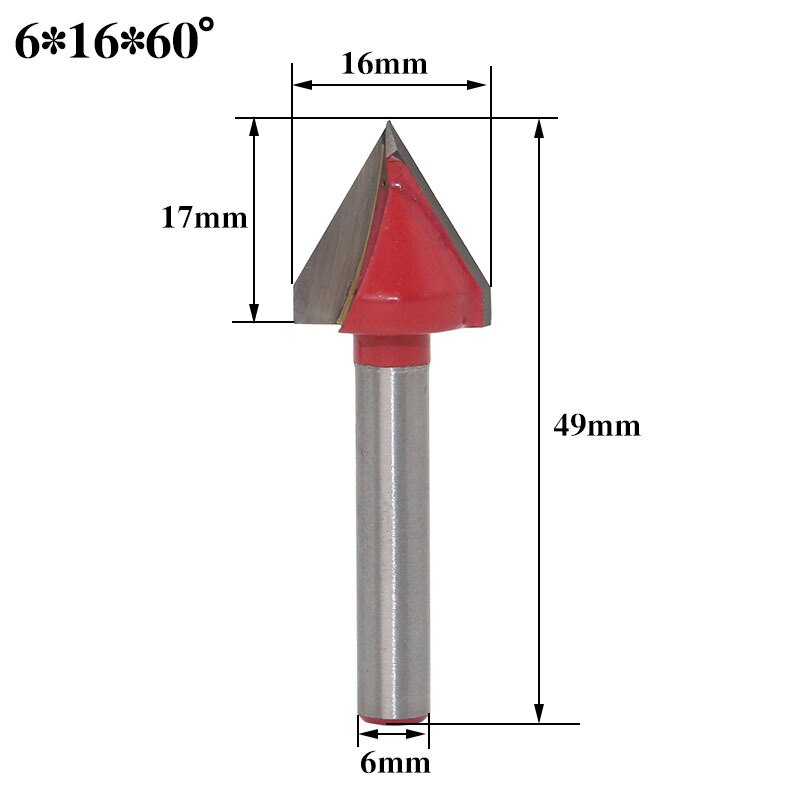 1pc 60/90/120/150 Degree Wood Router Bits with 6mm shank Wood Trimmer 3D MDF Router Bit Milling Cutter Carving Wood Knife: 13