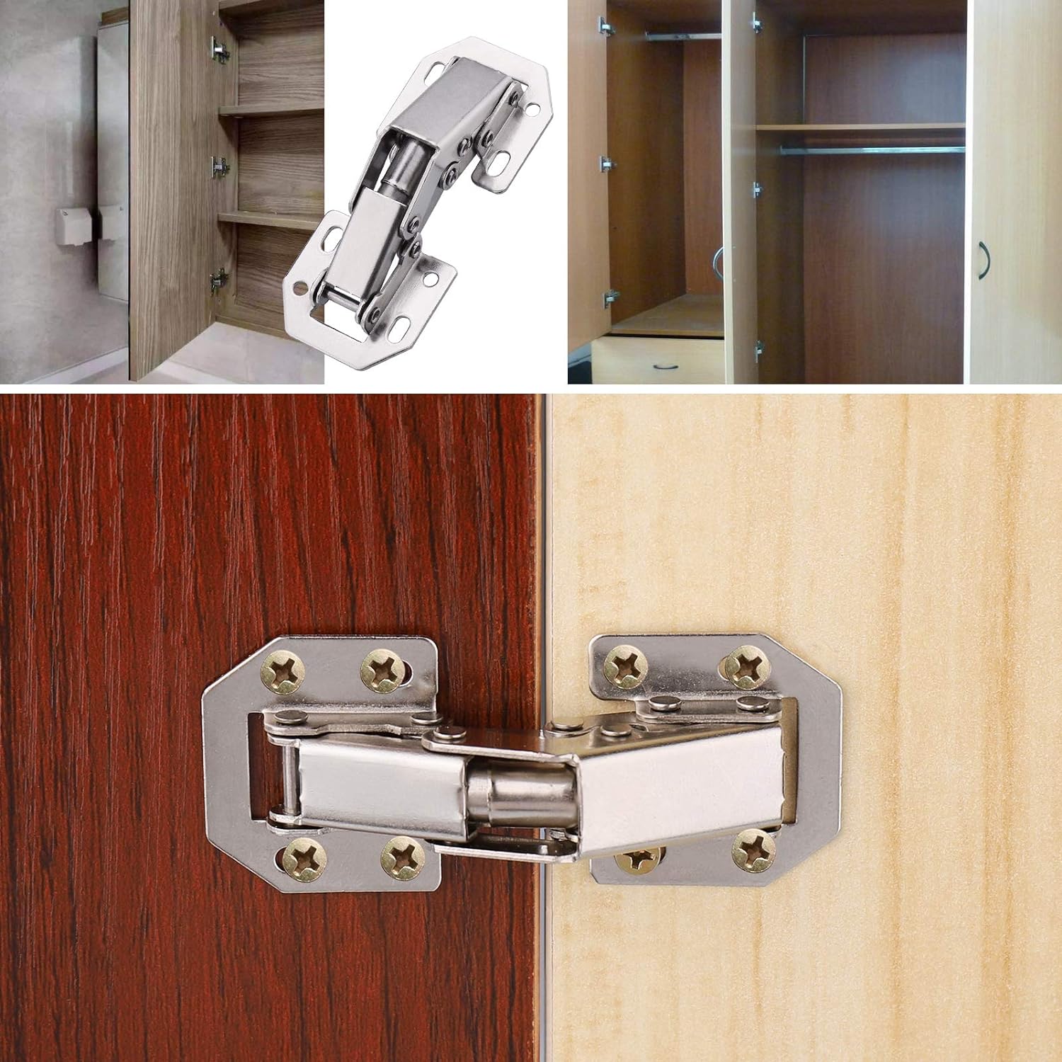 4 zoll Stahl Schrank Scharniere 90 Grad Kein Bohren See Scharnier Küche Schrank Holz Tür Scharniere einstellen DIY Möbel Hardware- Werkzeuge