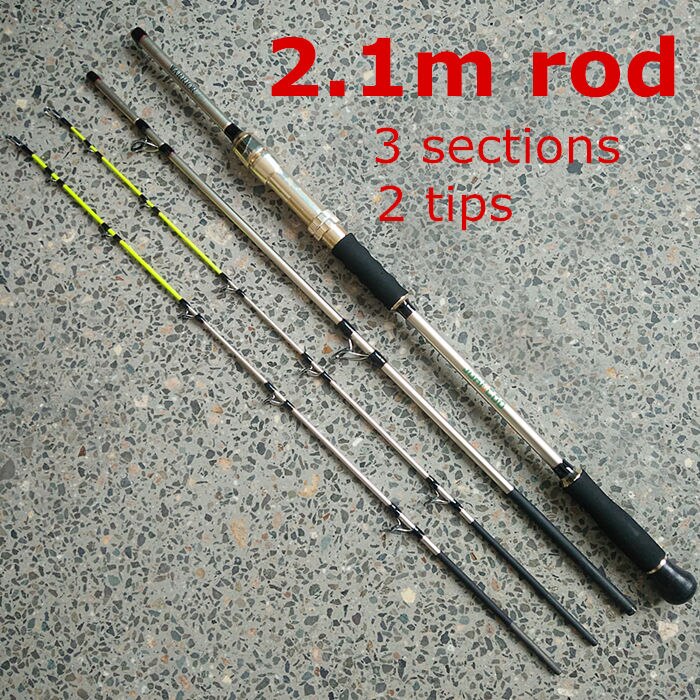 2.1/2.4/2.7/3m 2 vinkkejä vahva hiili pilkkimistä sauva xh spinning uistelu vapa 4 metallitangot kelakiinnike kova valtameri vene tangot: 2.1m sauva / 2.1m