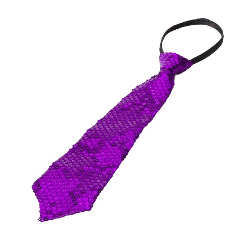 Pajarita de lentejuelas para niños y niñas, lazo elástico ajustable para boda, para actuaciones en el escenario, líder en ventas escolares: Purple