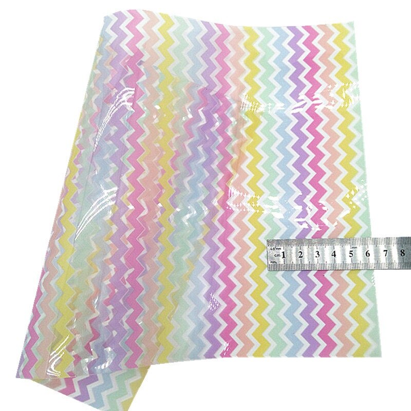 Regenbogen Streifen klobig funkeln Leder Herzen Ostern Eier Gedruckt Synthetische Leder Welle GELEE Blätter Für BöGen DIY 21x29CM Q794: 3