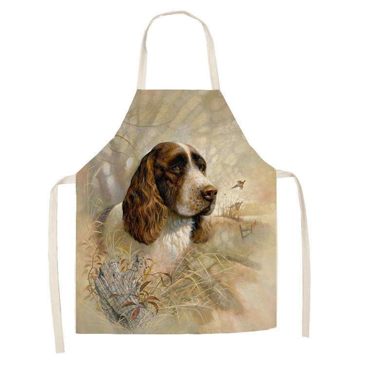Leinen hund thema Druck Küche Schürzen unisex Abendessen Party Kochen Lätzchen Lustige Schürze Reinigung Schürze: 4 / 38x47cm Pro Kinder