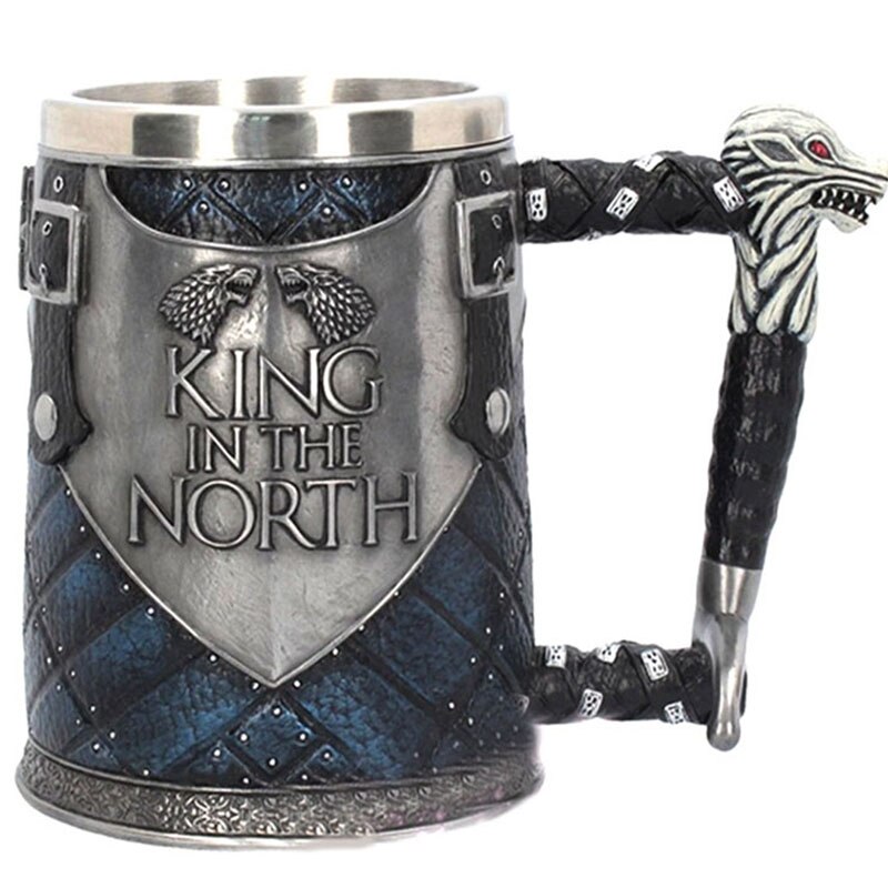 Bier Mokken Koffie Cups 3D Gothic Beker Ijzeren Troon Tankard Roestvrij Staal Hars Wijnglas Mok Jaar Kerst Fans: Style 5
