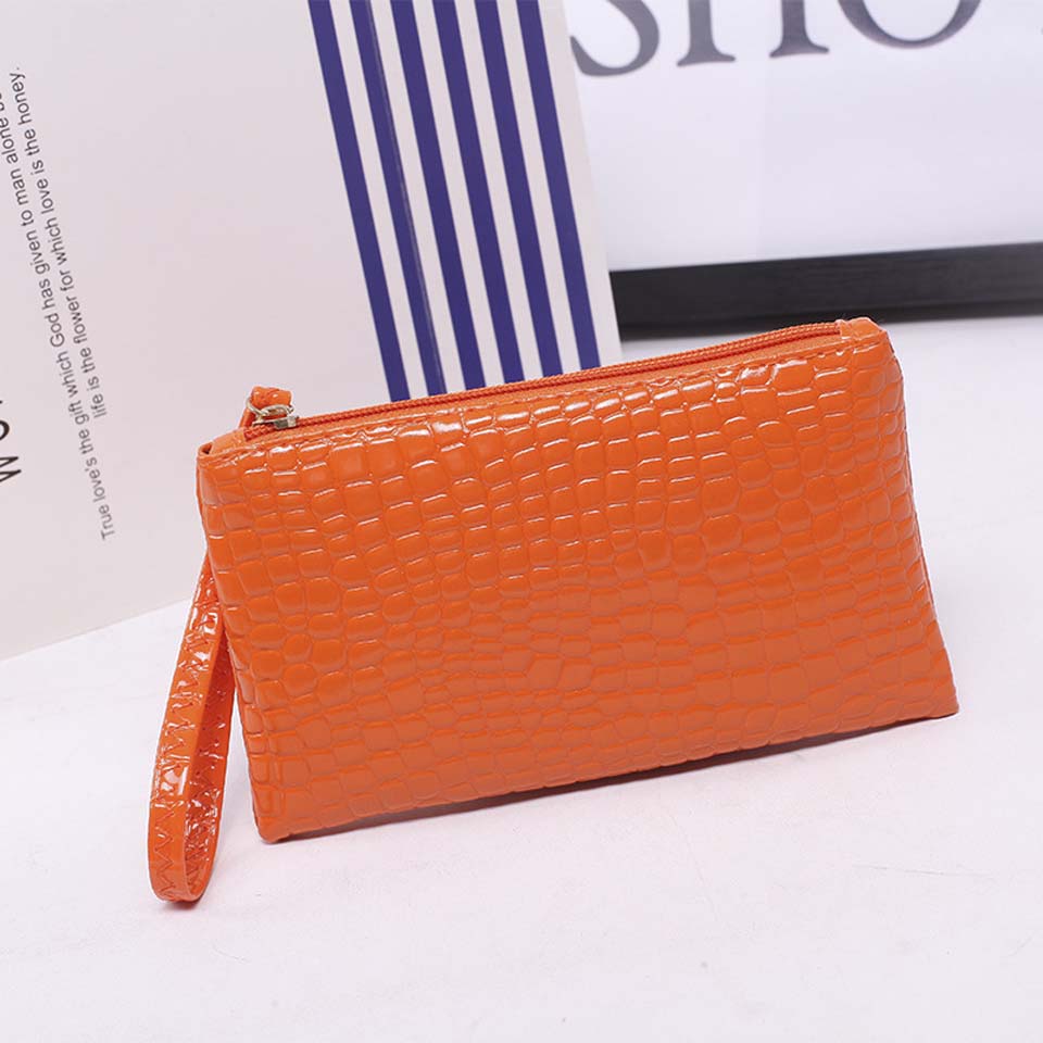 Candy Color wallet Womens Crocodile PU Leather Clutch Handbag Coin Purse Crocodile purse Clutch Super carteras mujer: 9