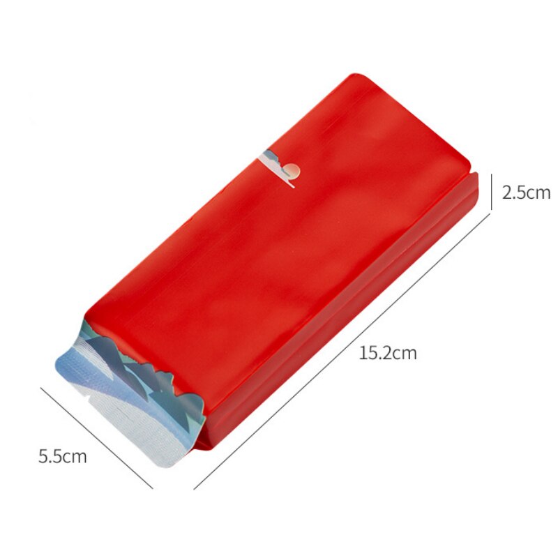 100Pcs/Lot Aluminum Foil Tea Bags Vacuum Heat Seal Packaging Pouches Food Coffee Mylar Foil Bag 152x55mm: red A