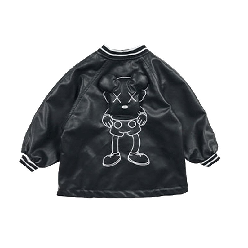 Kids Jongen Uitloper Lente Herfst Zwart Bont Jas Kids Peuter Kinderen Jassen Voor Meisjes: 90