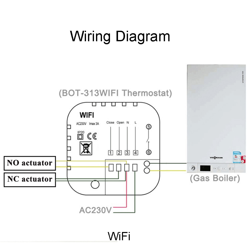 BEOK Wifi / Non-Wifi Room Heating Thermostat Temperature Controller for Gas Boilers Weekly Programmable BOT-313