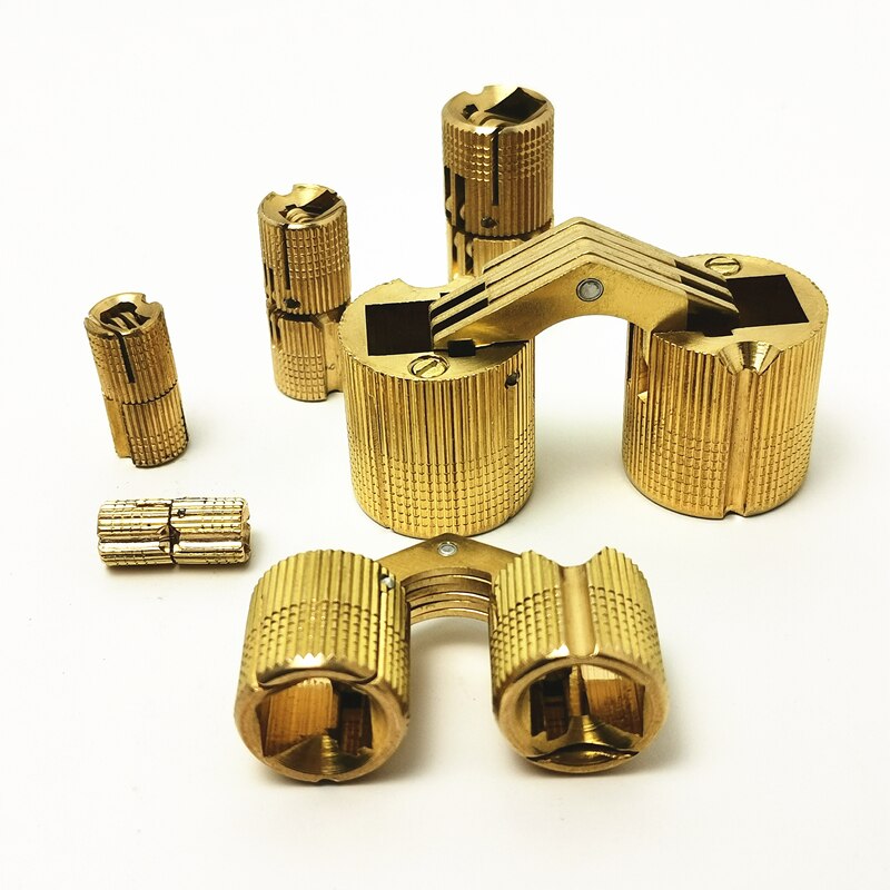 1pc Pure Copper Brass Furniture Hinges 8-24mm Cylindrical Hidden Cabinet Concealed Invisible Door Hinges For Hardware Box