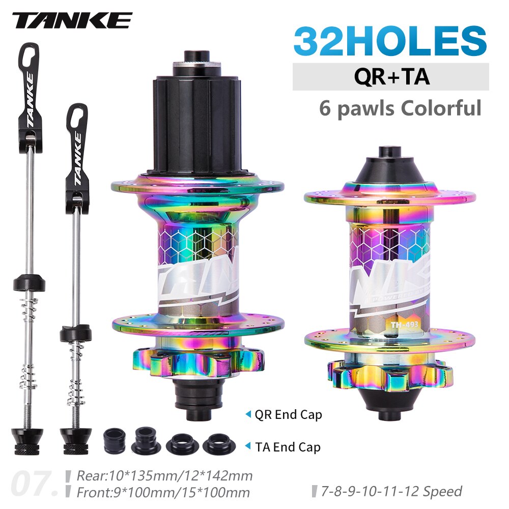 TANKE 32 hub 36 Holes MTB Bike 6 pawls 6 bearing hubs for 7 8 9 10 11 12s speed cassette frewheel aluminum alloy 142 boost 148