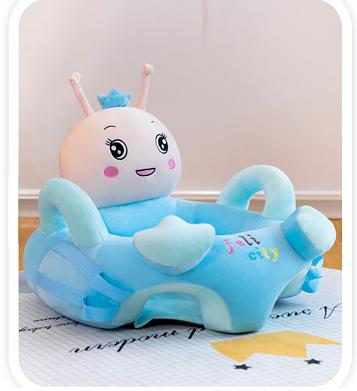 Housse de canapé en coton avec fermeture éclair, pour siège de bébé, motif dessin animé, lavable uniquement: kaki foncé