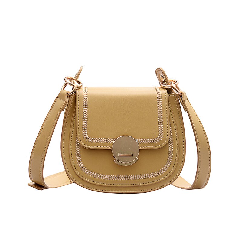 Ricamo Modello di Cuoio dell'UNITÀ di elaborazione Borsa con Tracolla per le donne 2020 semplice Spalla di colore Solido Borse Da Viaggio Femminile attraverso corpo Borsa: Giallo