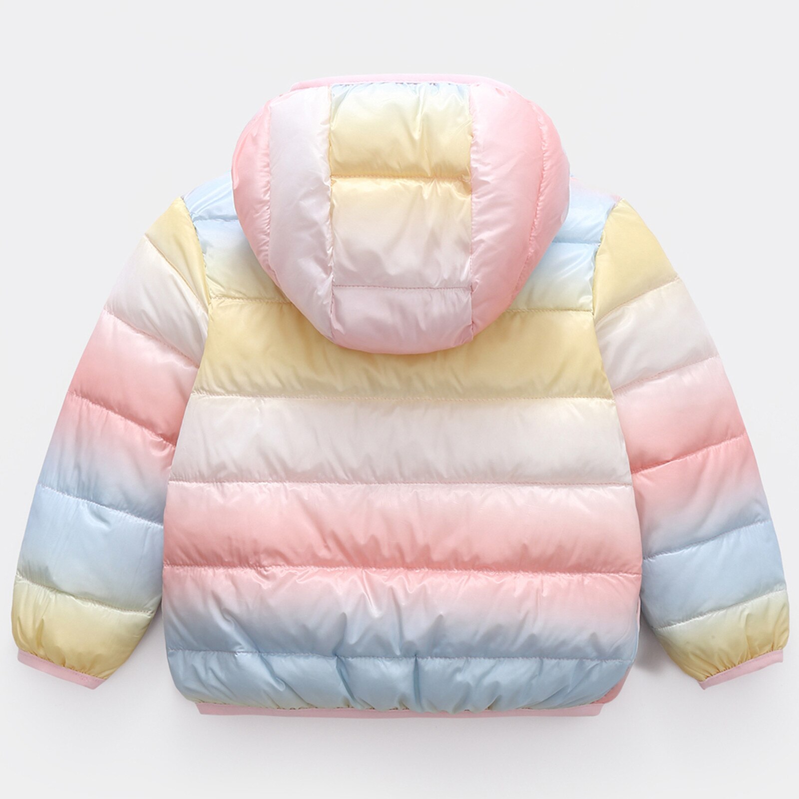 Baby Winter Rainbow Jacket Newborn Baby Boys Girls Long Sleeves Tie-dye Hooded Coat Zipper Warm Clothes Куртка Зимняя Женская