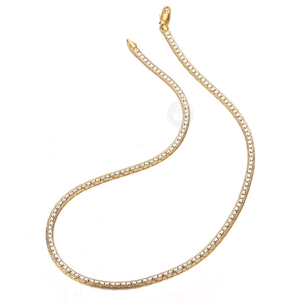 4mm goldgefüllte halsketten für damen und herren, mix aus silber und farbe, kleine rolo-cashew-schlangenketten, einzigartige schmuckstücke  gn496
