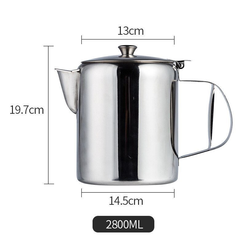 MICCK-cafetera portátil de acero inoxidable, tetera para café, jarra de leche, Barista, herramienta percoladora de Espresso: 2800ml