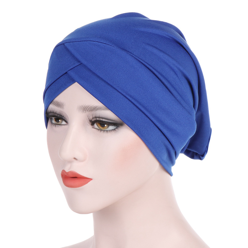 Musulman croix écharpe intérieure Hijab casquette islamique coiffe de tête chapeau bandeau Turban tête écharpe foulard femmes musulman Hijab bandeau: 7