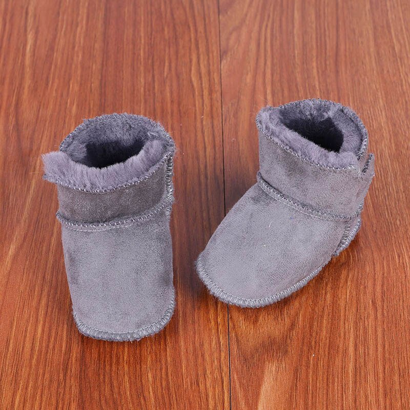 Luipaard Dikker Warm Baby Schoenen Lange Pluche Baby Jongen Meisje Snowboots Zachte Winter Baby Peuter Kids Schoenen: grey / 12