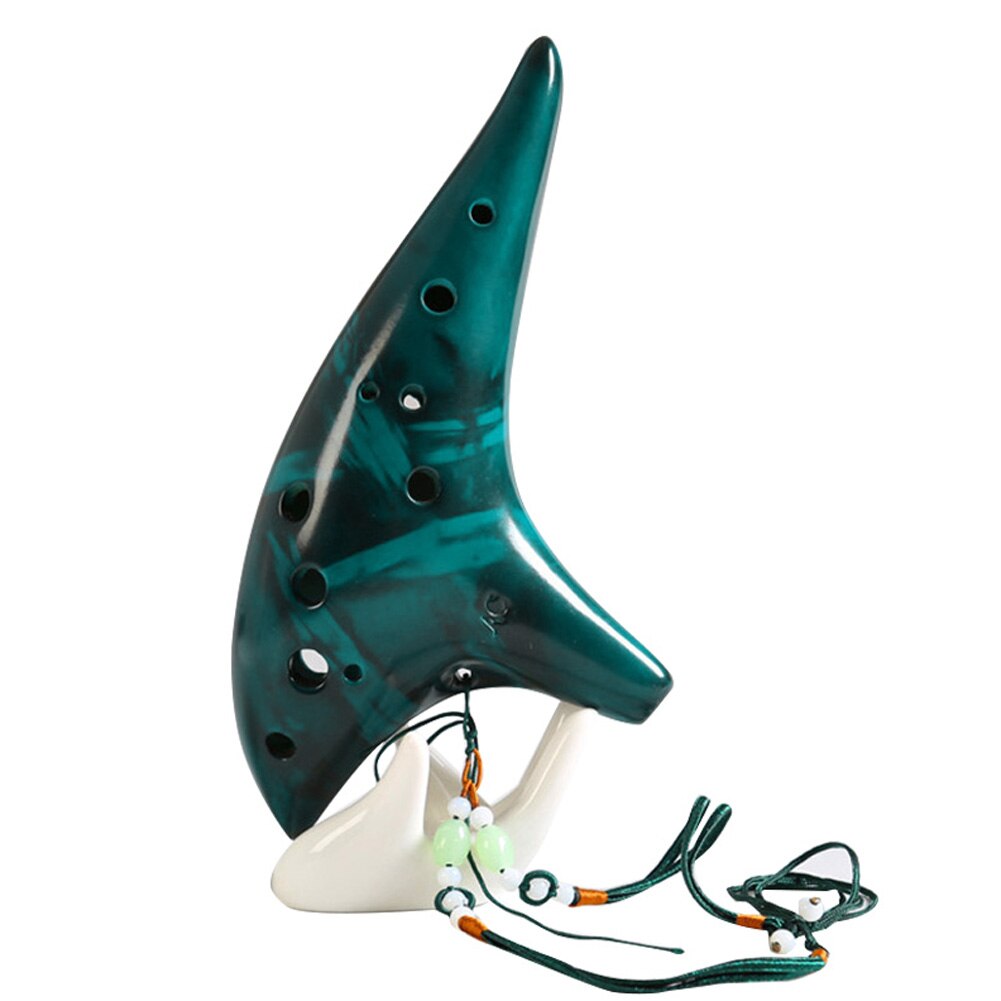 12 löcher Alto C Keramik Flöte Geraucht Brennen Ocarina Submarine Stil Musical Musik Liebhaber Anfänger Mini Musik Punktzahl Instrument FDX99