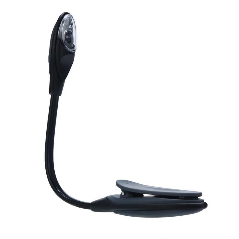 Leseklemme lys på bok svart usb oppladbar fleksibel ledet øyebeskyttelse lesenattlys mini bærbar studentlampe: B