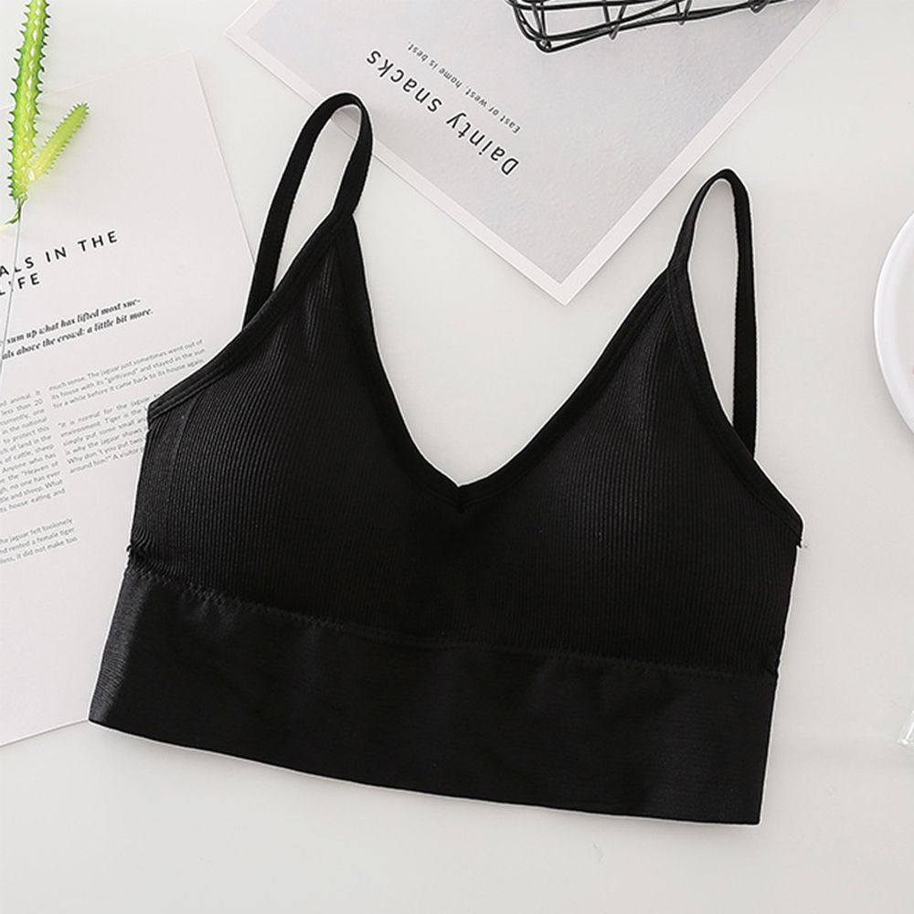 Large U-shaped Beauty Back Sling Strap Seamless Women Push Up Bra Removable Padded Brassiere Bralette Fitness Women Underwear: black