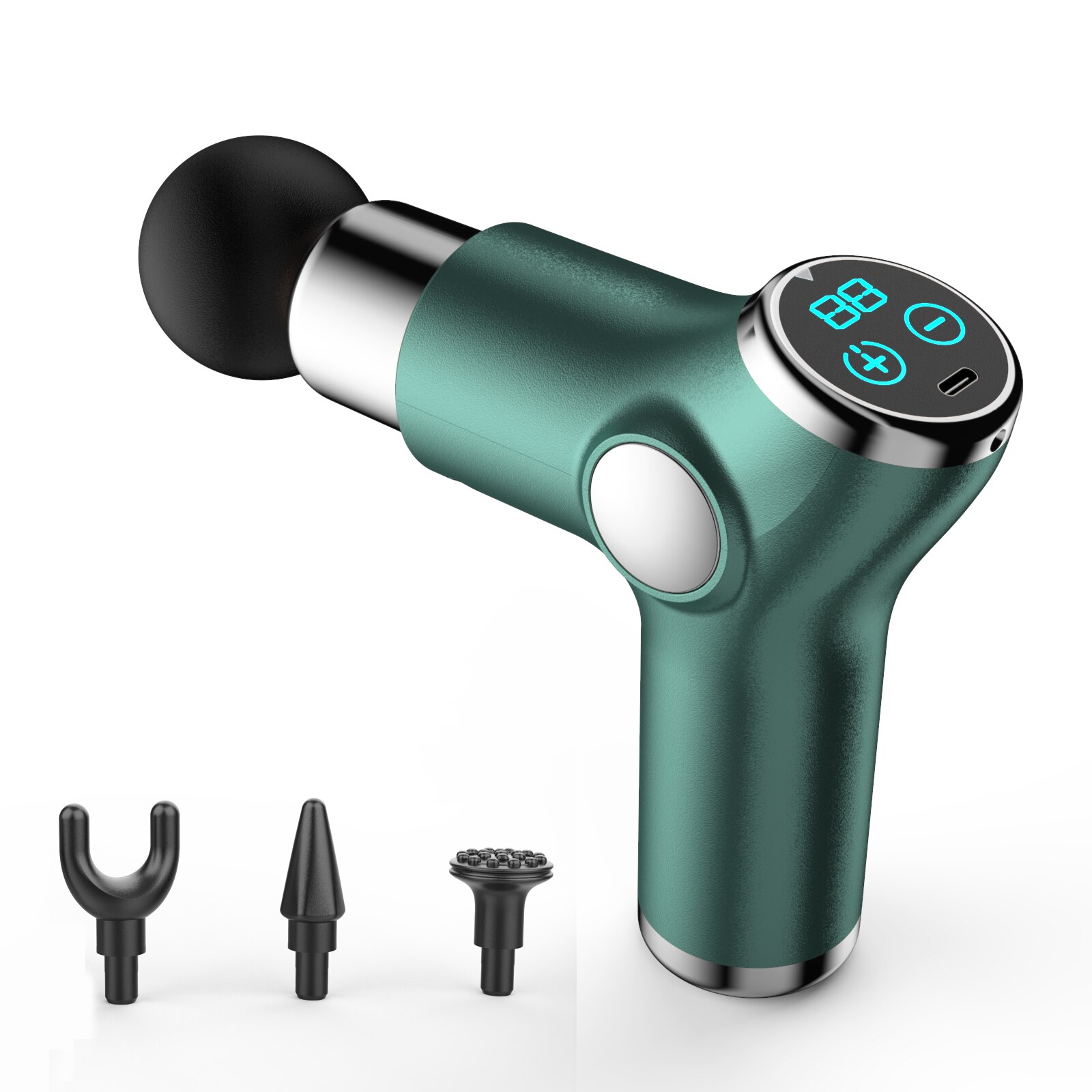 Electric Massage Gun 6-Level Variable Frequency Vibration Fascial Gun Muscle Massager for Pain Relief Portable Quiet Massager: Green