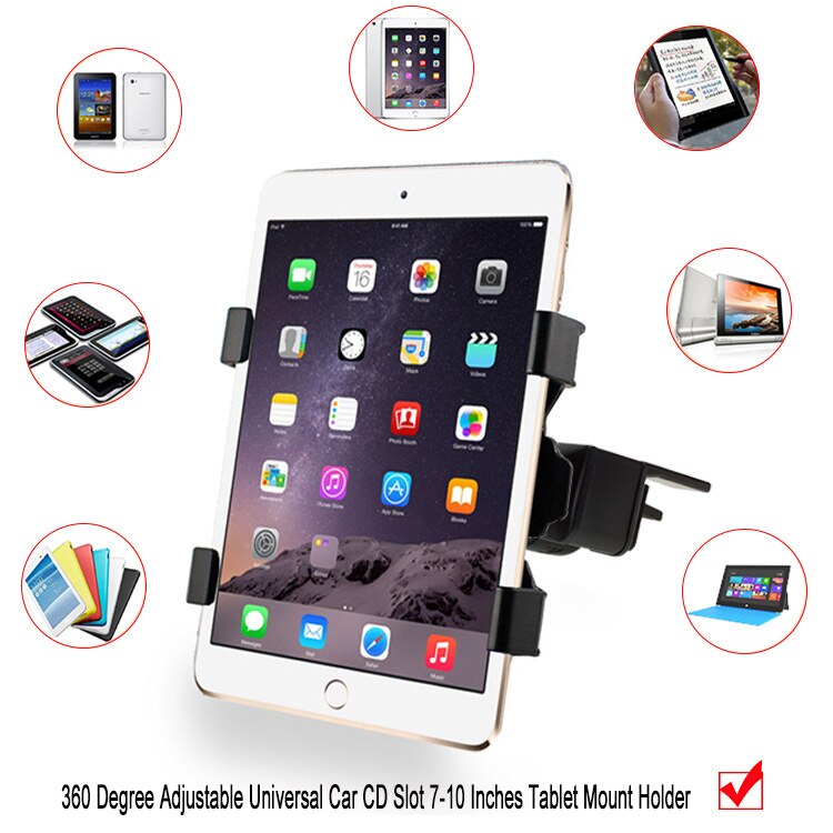 Universal 8.0-10 inch Car Tablet PC Holder Car Auto CD Mount Holder Stand for Lenovo Yoga tab 3/4 10 8 Plus x103F X304F soporte