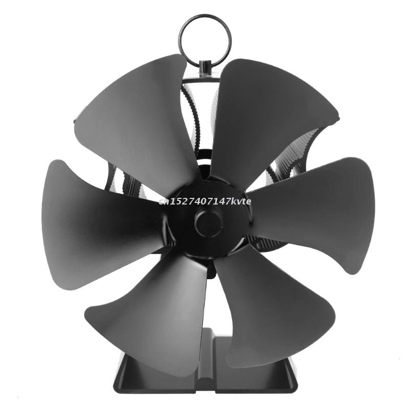 6-blade aluminium warmte aangedreven open haard kachel ventilator