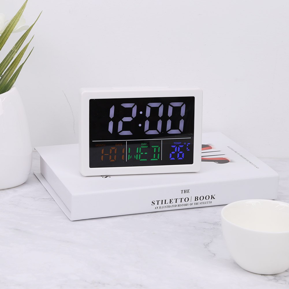 Electronic Alarm Clock Digital Screen Display Thermometer Hygrometer Date Weather Station Clock 13.5x9.5x2.2cm