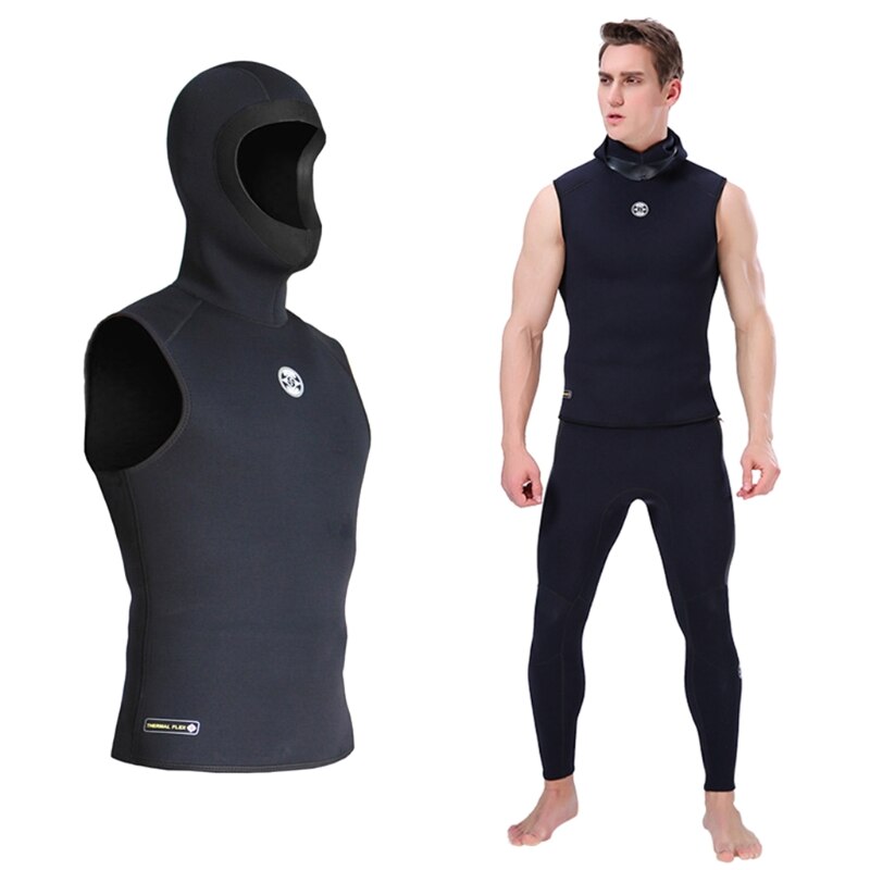 Gilet de plongée sous-marine à capuche en néoprène pour hommes, combinaison humide de plongée en apnée, 3mm, avec directe,