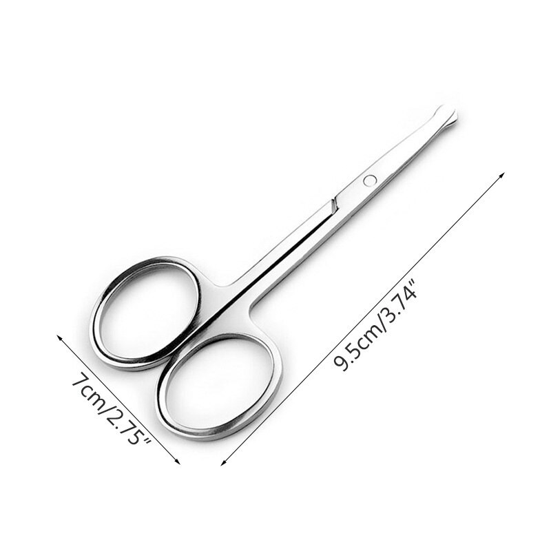 Makeup Scissors Ladies Eyebrows Small Scissors Stainless Steel Round Head Cut Nose Hair Scissors Male Shaved Nose Hair Trimmer