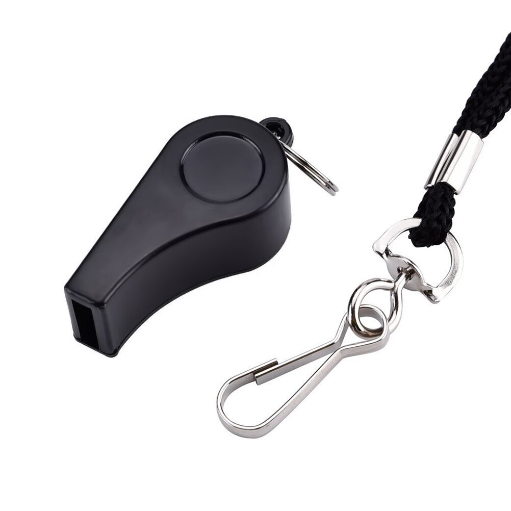 2 pcs Plastic Sports Training Whistles with Lanyard (Black)