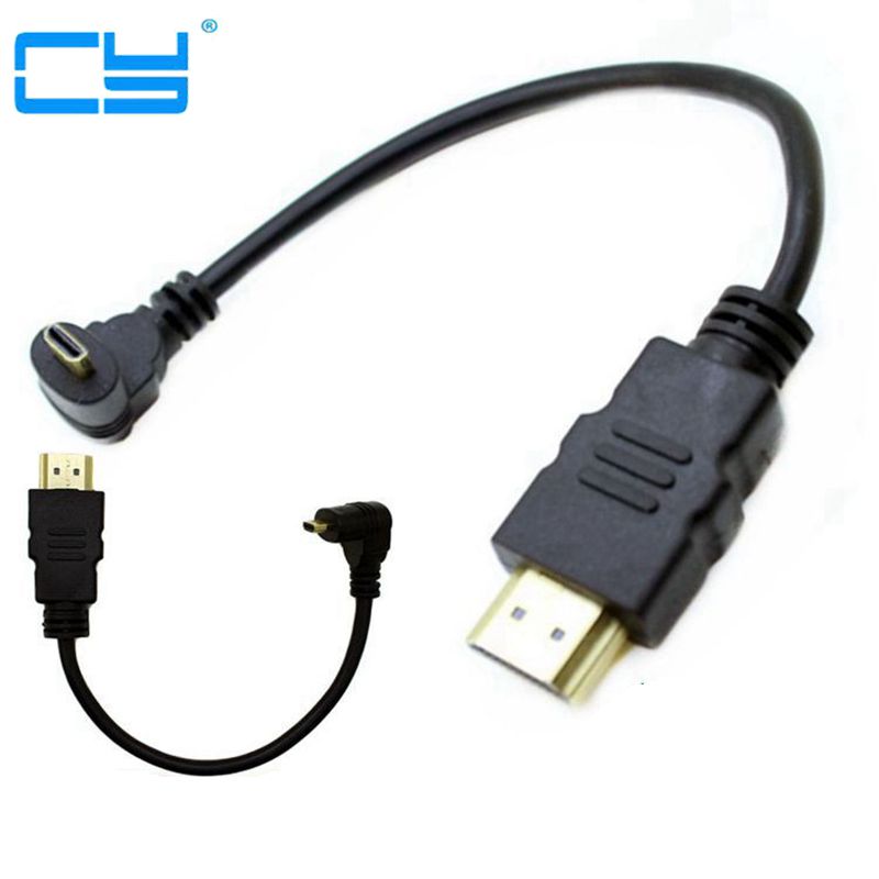 Micro HDMI Kabel Up & Down Schuine 90 Graden Micro HDMI Kabel voor Digitale camera en telefoons tabletten 30 cm