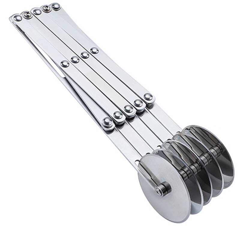 5 Wheel Pastry Cutter Stainless Steel Pizza Slicer Expandable Pie Crust Roller Baking Tool for Household Business Pizza Tool