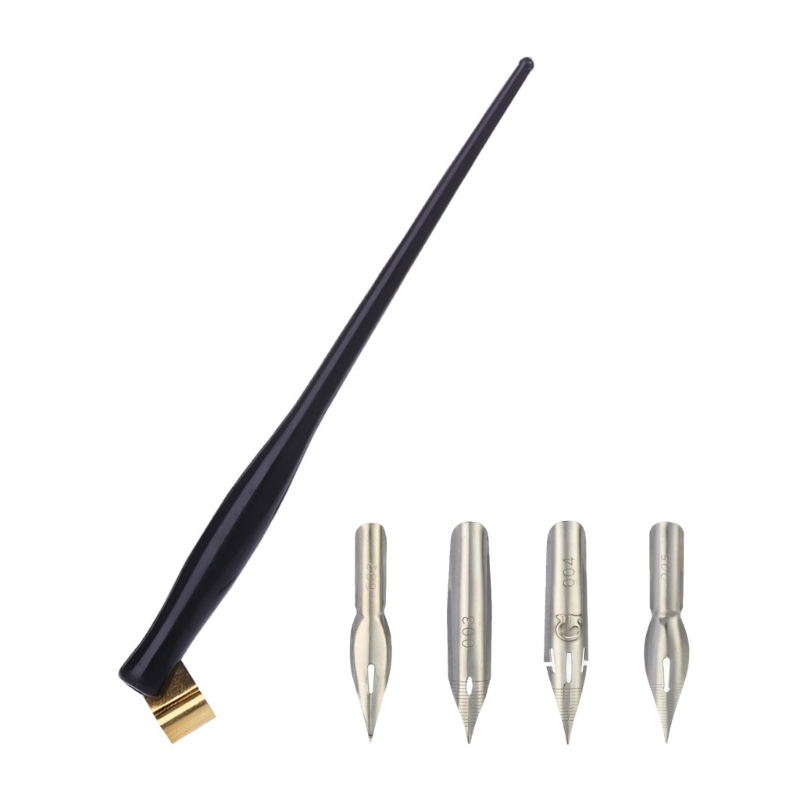 English Copperplate Script Antique Dip Pen Oblique Calligraphy Pen Holder Calligraphy Pen: Red