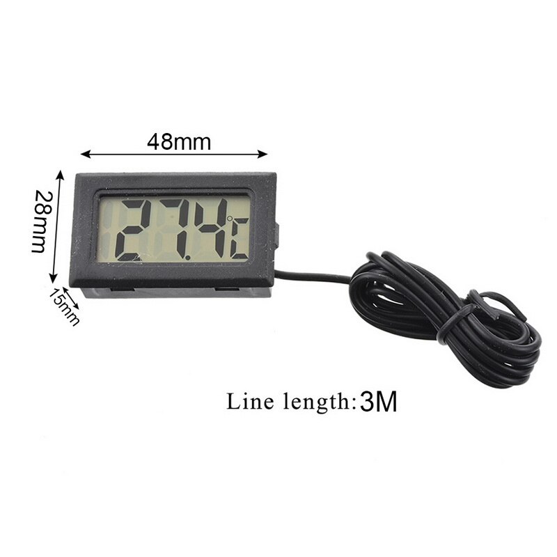 1 Pc 5 M Praktische Mini Thermometer Huishoudelijke Temperatuur Meter Digitale Lcd Display Gratis Bezorging: 3 m black