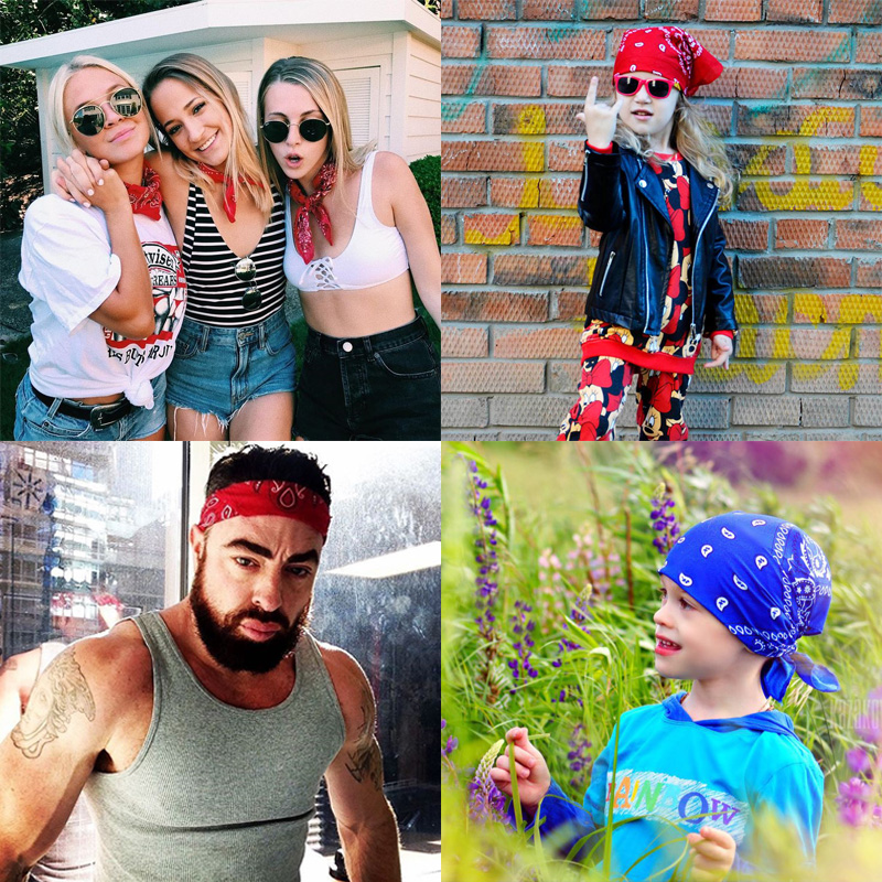 Unisex Mannen Vrouwen Bandana Haarband Cowboy Heren Biker Sport Hoofddeksels Pols Hairwrap Paisley Hoofd Wrap Vierkante Sjaal