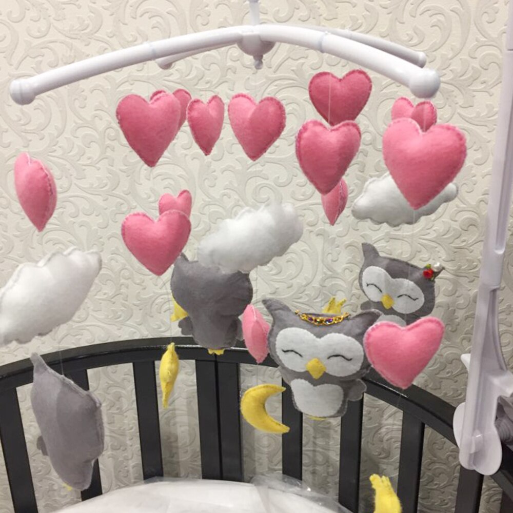 White Baby Rattles Infant Mobile Bed Bell Toy Rattles Bracket Set Holder Arm Wind-up Hugs Music Boxes Baby Toys Developing Toys