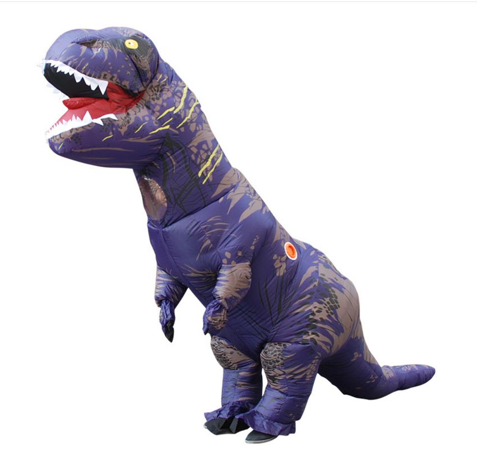 IK NFLATABLE Dinosaurus T REX Kostuums voor vrouwen Blowup T-Rex Dinosaurus Halloween Opblaasbare kostuum mascotte Partij kostuum voor volwassen: Deep Purple / XL