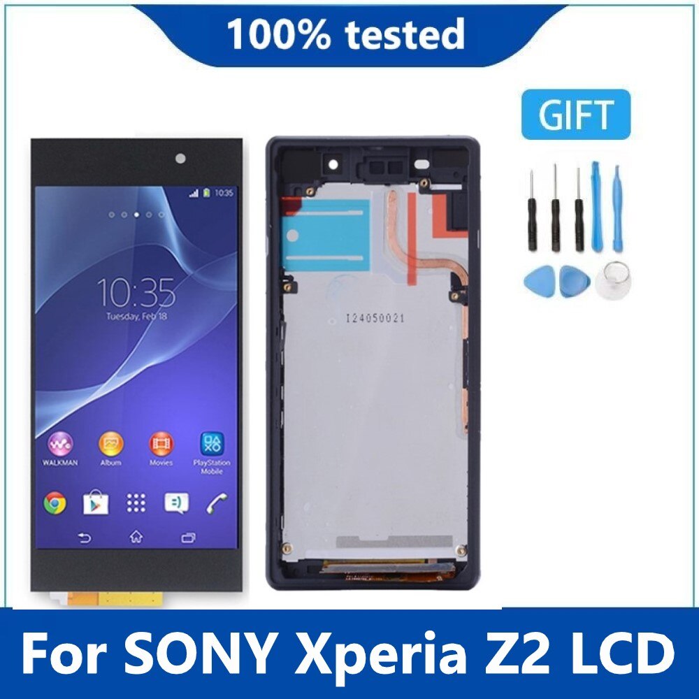 Original For SONY Xperia Z2 D6502 D6503 D6543 LCD Display with Frame Touch Screen Digitizer Assembly For SONY Xperia Z2 LCD